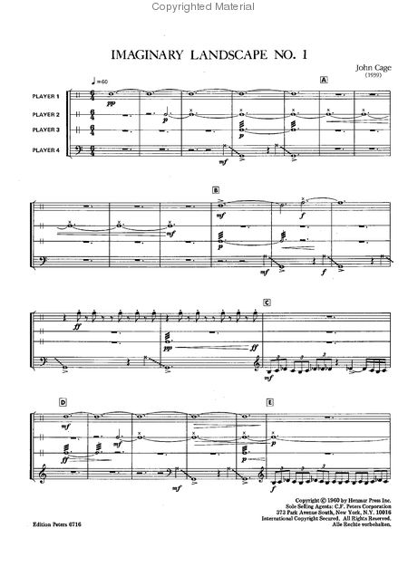 Imaginary Landscape 1 partitura